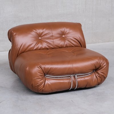 Leather Soriana Lounge Chairs by Scarpa for Cassina, 1970s, Set of 2-JRP-1384594