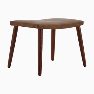 Leather Stool, Denmark, 1960s-TZ-1423403