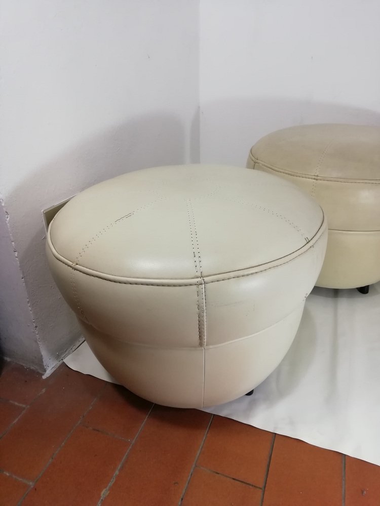 Leather Stools from Brevetti IPE, Italy, 1960s, Set of 2