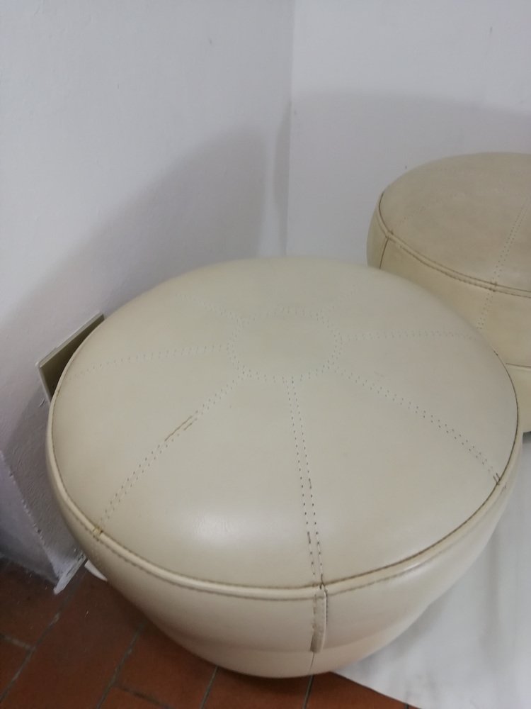 Leather Stools from Brevetti IPE, Italy, 1960s, Set of 2