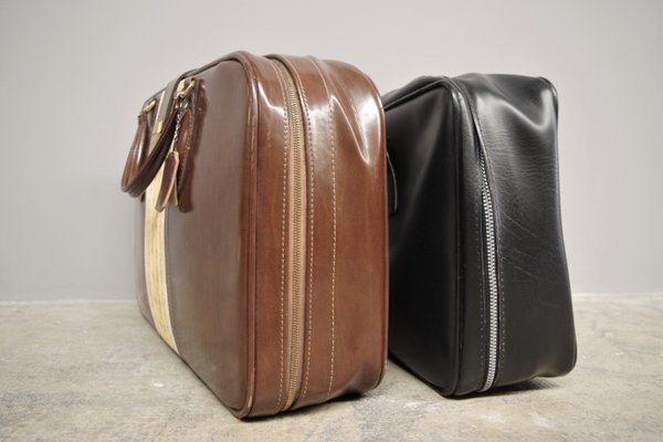 Leather Suitcases, 1950s, Set of 2-KNM-1001225