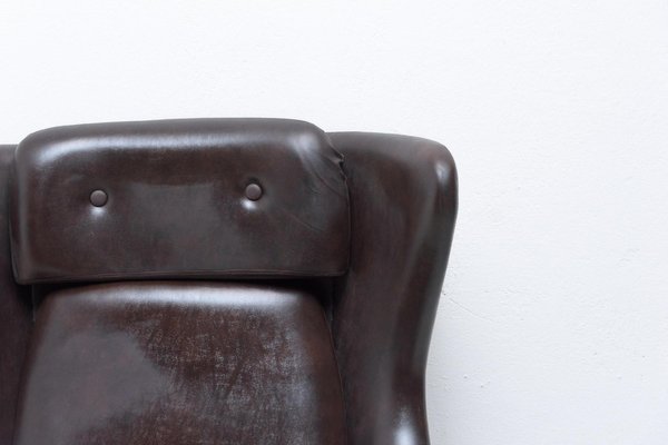 Leather Swivel Armchairs from UP Zavody, 1970s, Set of 2-HXT-1110653