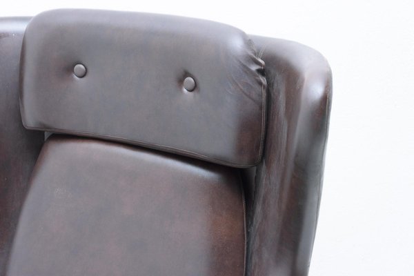 Leather Swivel Armchairs from UP Zavody, 1970s, Set of 2-HXT-1110653