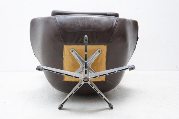 Leather Swivel Armchairs from UP Zavody, 1970s, Set of 2-HXT-1110653