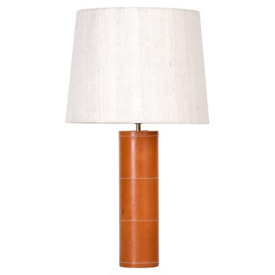 Leather Table Lamp attributed to Bergboms, Sweden, 1960s-QU-1812189