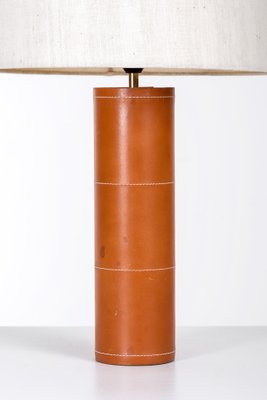 Leather Table Lamp attributed to Bergboms, Sweden, 1960s-QU-1812189