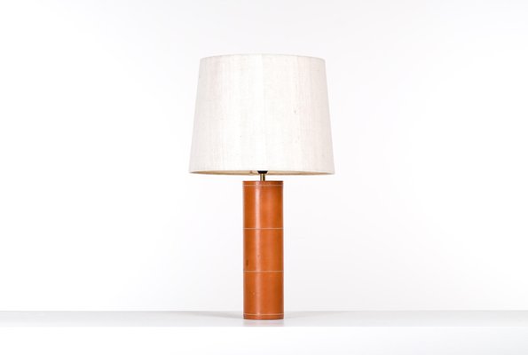 Leather Table Lamp attributed to Bergboms, Sweden, 1960s-QU-1812189