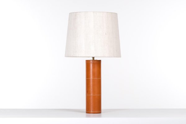 Leather Table Lamp attributed to Bergboms, Sweden, 1960s-QU-1812189