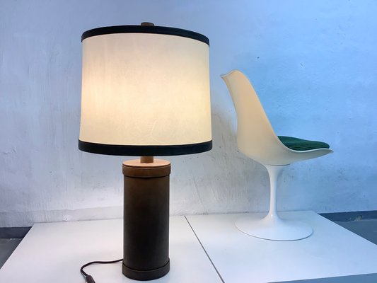 Leather Table Lamp by Charlotte Wawower, 1960s-AET-1080190