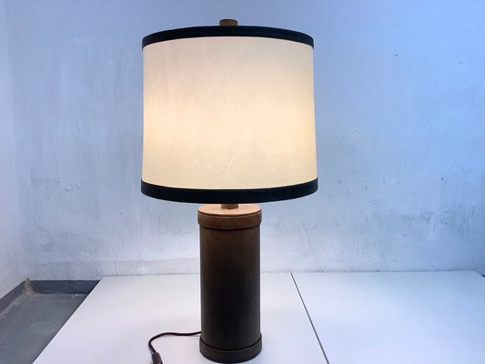 Leather Table Lamp by Charlotte Wawower, 1960s-AET-1080190