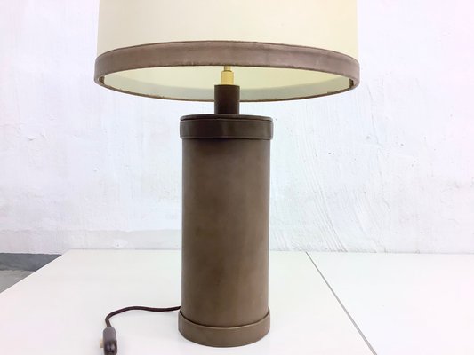 Leather Table Lamp by Charlotte Wawower, 1960s-AET-1080190