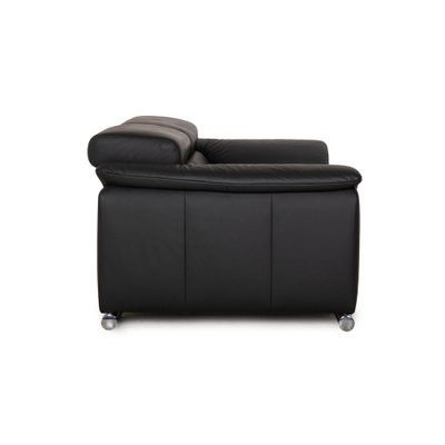 Leather Two-Seater Dark Gray Sofa by Ewald Schillig-RQW-1771373