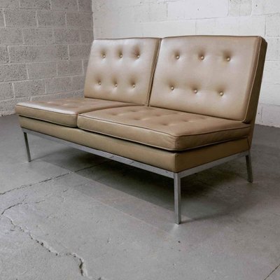 Leather Two-Seater Sofa Mod. 65 by Florence Knoll Bassett for Knoll International, 1960s-PMI-2032147