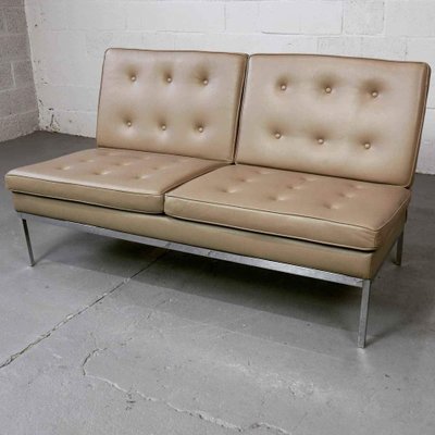 Leather Two-Seater Sofa Mod. 65 by Florence Knoll Bassett for Knoll International, 1960s-PMI-2032147