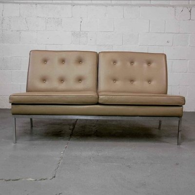 Leather Two-Seater Sofa Mod. 65 by Florence Knoll Bassett for Knoll International, 1960s-PMI-2032147