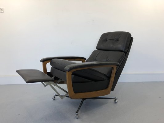 Leather Wingback Lounge Chair, 1950s-JWH-1250346