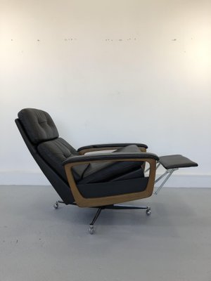 Leather Wingback Lounge Chair, 1950s-JWH-1250346