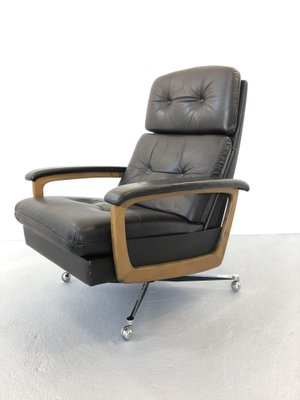 Leather Wingback Lounge Chair, 1950s-JWH-1250346