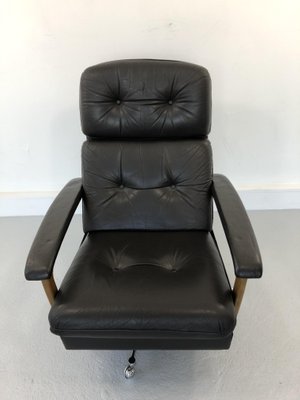 Leather Wingback Lounge Chair, 1950s-JWH-1250346