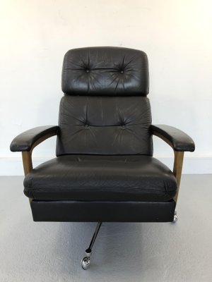 Leather Wingback Lounge Chair, 1950s-JWH-1250346