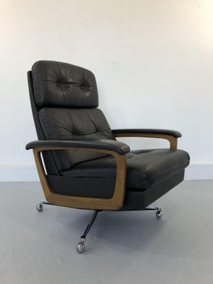 Leather Wingback Lounge Chair, 1950s-JWH-1250346