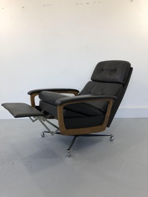 Leather Wingback Lounge Chair, 1950s-JWH-1250346