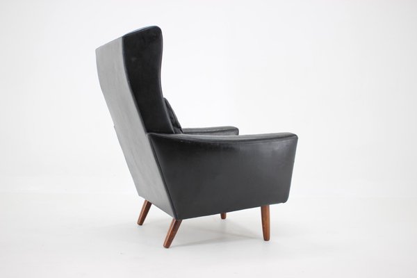 Leather Wingback Lounge Chair, 1970s-TZ-802197