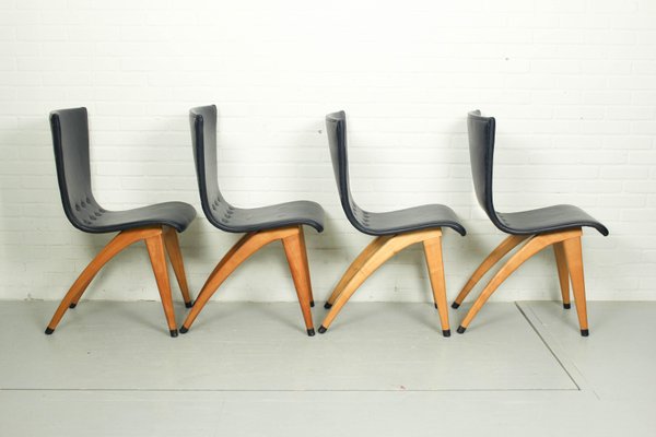 Leatherette Swing Model Dining Chair by Cor Van Os Culemborg, 1960s, Set of 6-ZA-1088002