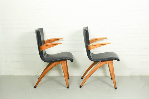 Leatherette Swing Model Dining Chair by Cor Van Os Culemborg, 1960s, Set of 6-ZA-1088002