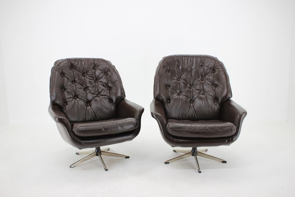 Leatherette Swivel Lounge Chair, 1970s-TZ-1057397