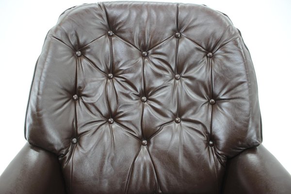 Leatherette Swivel Lounge Chair, 1970s-TZ-1057397