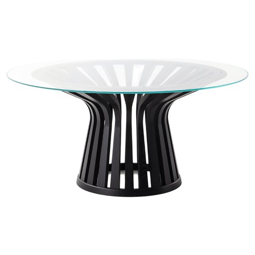 Lebeau Wood - round table with glass top