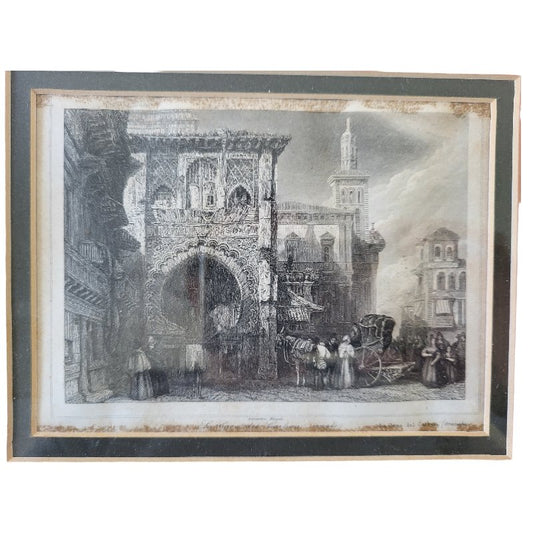 Lemaître Direxit, La Casa del Carbón, Granada, España, 1800s, Engraving, Framed