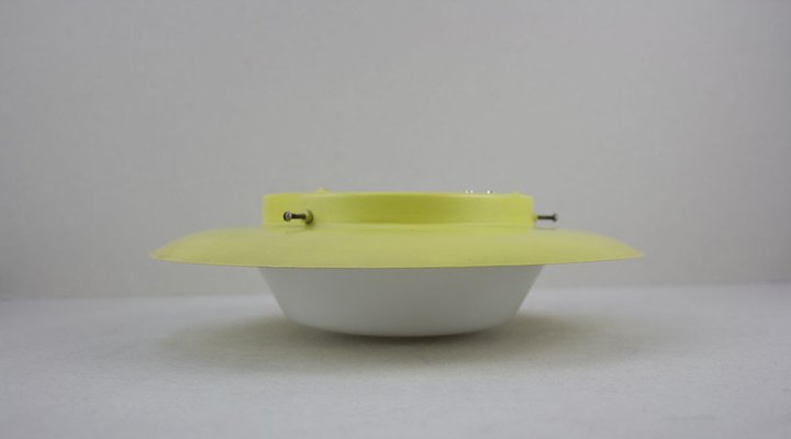 Lemon-Yellow Opal Glass Ceiling Lamp, 1950s-OZL-933224