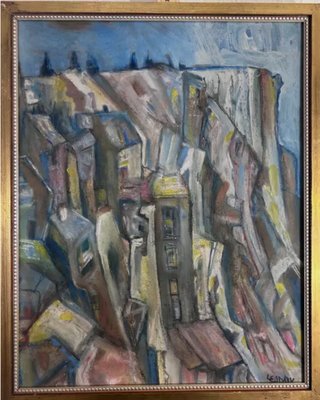 Leo Davy, Abstract Landscape, 1960s, Oil on Board-QOR-2024661