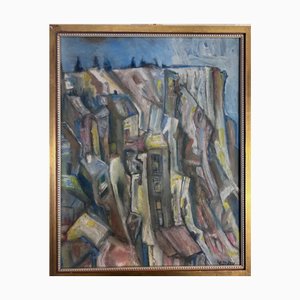 Leo Davy, Abstract Landscape, 1960s, Oil on Board-QOR-2024661