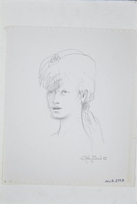 Leo Guida, A Girl, Original Pencil Drawing by Leo Guida, 1972-ZCI-891007