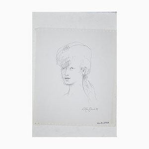 Leo Guida, A Girl, Original Pencil Drawing by Leo Guida, 1972-ZCI-891007