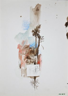 Leo Guida, Abstract Tree, Original Mixed Media on Paper, 1970s-ZCI-893197