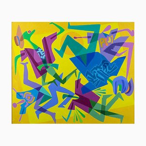 Leo Guida, Accident, Original Acrylic on Canvas, 1992-ZCI-922448