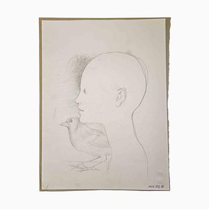 Leo Guida, Boy and Bird, Original Drawing, 1970s-ZCI-993248