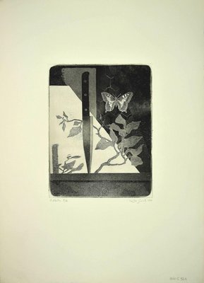 Leo Guida, Butterfly and Knife, Original Etching, 1970-ZCI-898535