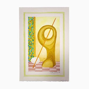 Leo Guida, Composition, Original Drawing in Watercolor, 1985-ZCI-983907