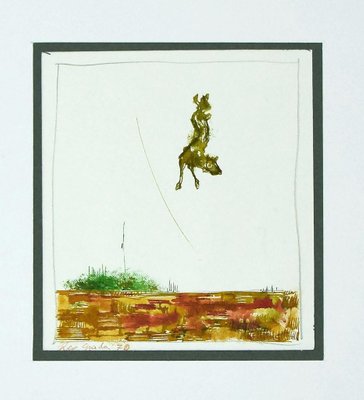 Leo Guida, Composition, Original Watercolor on Paper, 1970-ZCI-808385