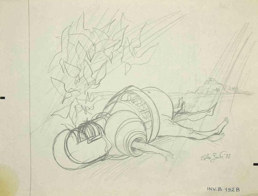 Leo Guida, Defeated Knight, Drawing in Pencil, 1972-ZCI-1760693