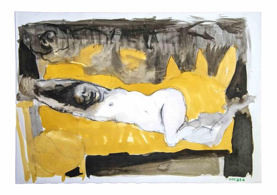 Leo Guida, Female Figure, Original Ink & Watercolor, 1970s-ZCI-1379274