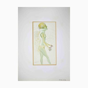 Leo Guida, Female Nude, Original Ink & Watercolor, 1972-ZCI-1379337