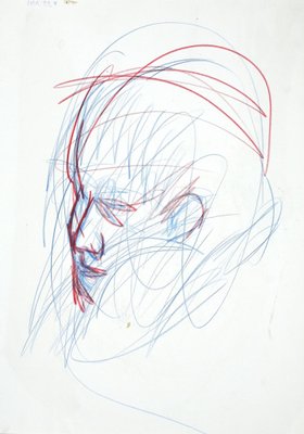 Leo Guida, Female Portrait, Pastel and Watercolor, 1960s-ZCI-880429