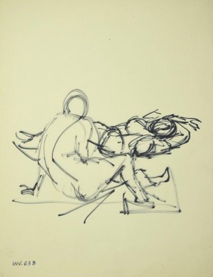 Leo Guida, Figure, Original Marker Drawing on Paper, 1970s-ZCI-820908