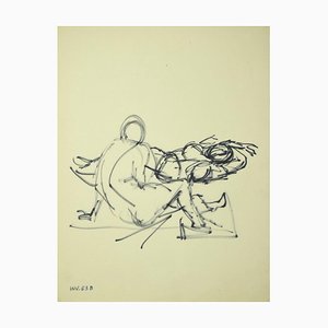 Leo Guida, Figure, Original Marker Drawing on Paper, 1970s-ZCI-820908